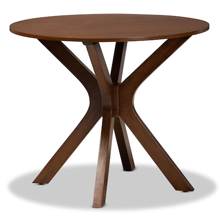 Baxton Studio Kenji Walnut Brown Finished 35-Inch-Wide Round Wood Dining Table 168-10891